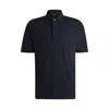 Hugo Boss Regular-fit Polo Shirt In Brushed Flannel In Blue