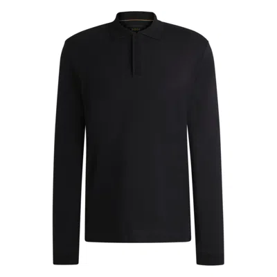 Hugo Boss Regular-fit Polo Shirt In Cotton And Cashmere In Black