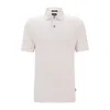 Hugo Boss Regular-fit Polo Shirt In Cotton And Linen In Beige