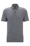 Hugo Boss Boss Press Slub Linen Blend Piqué Polo In Dark Blue