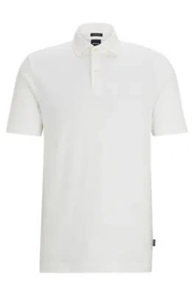 HUGO BOSS REGULAR-FIT POLO SHIRT IN COTTON AND LINEN