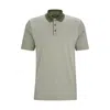 Hugo Boss Regular-fit Polo Shirt In Cotton And Silk In Light Green
