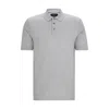 Hugo Boss Regular-fit Polo Shirt In Cotton And Silk In Silver