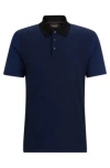 Hugo Boss Regular-fit Polo Shirt In Cotton And Silk In Light Blue