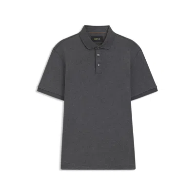Hugo Boss Regular-fit Polo Shirt In Mercerized Cotton In Gray