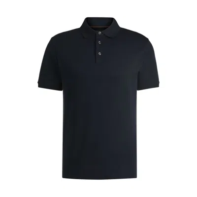 Hugo Boss Regular-fit Polo Shirt In Mercerized Italian Cotton In Blue