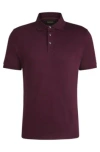 Hugo Boss Regular-fit Polo Shirt In Mercerized Italian Cotton In Dark Purple