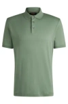 Hugo Boss Regular-fit Polo Shirt In Mercerized Italian Cotton In Green