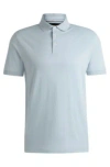Hugo Boss Regular-fit Polo Shirt In Mercerized Italian Cotton In Light Blue