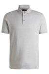 Hugo Boss Regular-fit Polo Shirt In Mercerized Italian Cotton In Light Grey