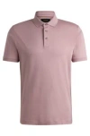 Hugo Boss Regular-fit Polo Shirt In Mercerized Italian Cotton In Light Pink