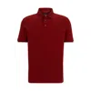 Hugo Boss Regular-fit Polo Shirt In Mercerized Italian Cotton In Red