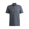 Hugo Boss Regular-fit Polo Shirt In Mouliné Cotton And Silk In Gray