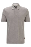 Hugo Boss Regular-fit Polo Shirt In Mouliné Cotton And Silk In Green