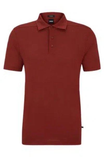 Hugo Boss Regular-fit Polo Shirt In Light Brown
