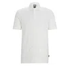 Hugo Boss Regular-fit Polo Shirt In Cotton And Linen In White