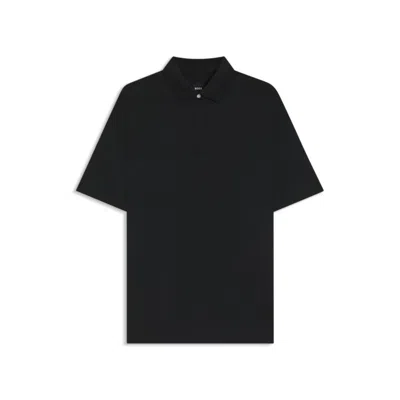 Hugo Boss Regular-fit Polo Shirt With Covered Placket In Black