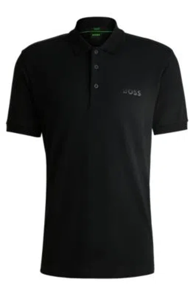 Hugo Boss Regular-fit Polo Shirt With Logo Detail In Black