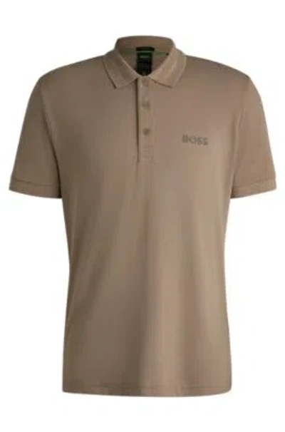 Hugo Boss Regular-fit Polo Shirt With Logo Detail In Light Green