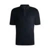 Hugo Boss Boss Camel Darco Rib Silk & Cotton Polo In Blue