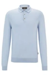 HUGO BOSS REGULAR-FIT POLO SWEATER IN WOOL, SILK AND CASHMERE