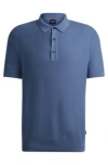 Hugo Boss Boss Daremo Cotton Blend Polo Sweater In Open Blue