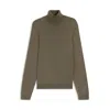 Hugo Boss Regular-fit Roll-neck Sweater In Mercerized Virgin Wool In Green