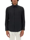 Hugo Boss Robbie Regular Fit Button-up Performance Shirt In Black