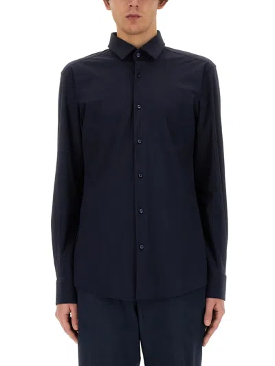 Hugo Boss Boss Roan Stretch Corduroy Button-up Shirt In Blue