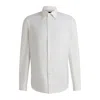 Hugo Boss Regular-fit Shirt In Cotton And Cashmere In White