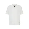 Hugo Boss Regular-fit Shirt In Cotton Boucl With Ribbed Collar In White