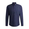 Hugo Boss Regular-fit Shirt In Cotton Poplin In Blue