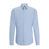 Hugo Boss Regular-fit Shirt In Easy-iron Cotton Poplin In Light Blue