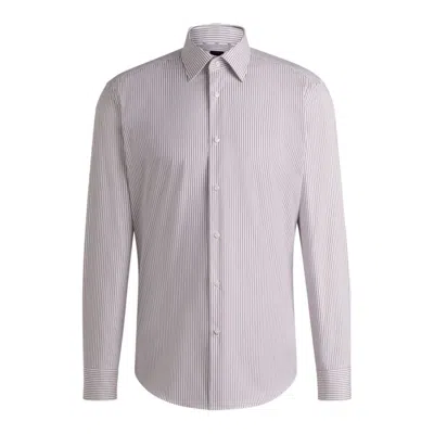 Hugo Boss Regular-fit Shirt In Easy-iron Stretch Cotton In Pink