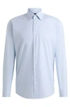 Hugo Boss Regular-fit Shirt In Easy-iron Striped Stretch Cotton In Light/pastel Blue