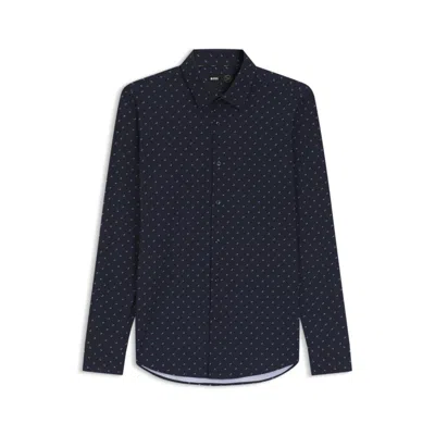 HUGO BOSS REGULAR-FIT SHIRT IN PERFORMANCE-STRETCH FLORAL-PRINT JERSEY