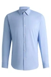 Hugo Boss Regular-fit Shirt In Performance-stretch Twill In Blue