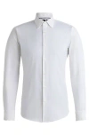 Hugo Boss Regular-fit Shirt In Performance-stretch Twill In White