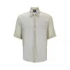 Hugo Boss Regular-fit Shirt In Soft Organza With Kent Collar In Multi
