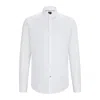 Hugo Boss Regular-fit Shirt In Stretch-cotton Twill In White
