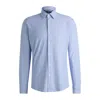 Hugo Boss Regular-fit Shirt In Striped Performance Material In Blue
