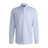 Hugo Boss Regular-fit Shirt In Structured Cotton In Blue