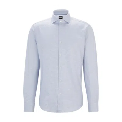 HUGO BOSS REGULAR-FIT SHIRT IN STRUCTURED COTTON TWILL
