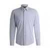 Hugo Boss Regular-fit Shirt In Structured Performance-stretch Fabric In Blue