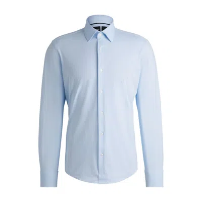 HUGO BOSS REGULAR-FIT SHIRT IN STRUCTURED PERFORMANCE-STRETCH FABRIC