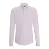 Hugo Boss Regular-fit Shirt In Structured Performance-stretch Material In Red