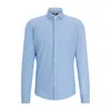 Hugo Boss Regular-fit Shirt In Structured Performance-stretch Material In Light Blue