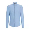 Hugo Boss Regular-fit Shirt In Structured Performance-stretch Material In Blue