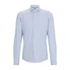 Hugo Boss Regular-fit Shirt In Structured Cotton Twill In Blue