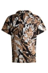 Hugo Boss Regular-fit Shirt With Seasonal Print In Black